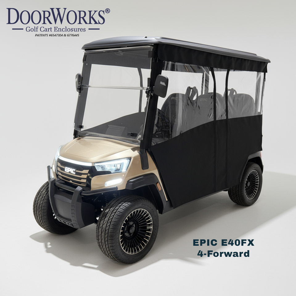 Epic E40FX 4 Passenger DoorWorks Track Style Golf Cart Enclosure (Pre Order Expected Ship 1/5/2026)