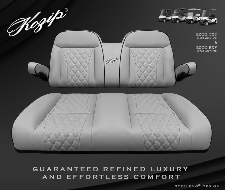 KOZIP E-Z-GO TXT RXV GOLF CART SEAT CUSHIONS WITH ARMREST GRAY