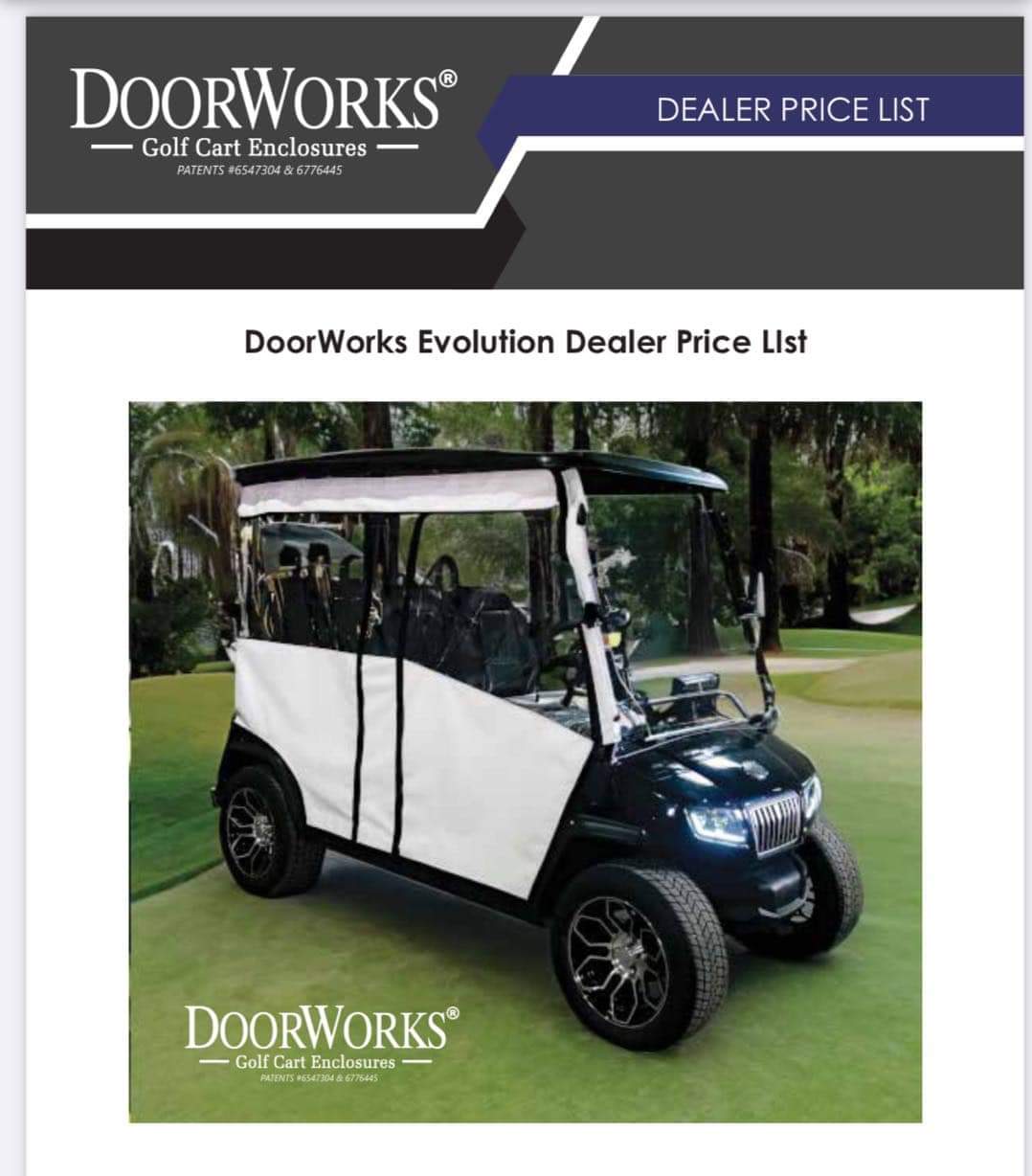 DoorWorks Evolution D5 Ranger &amp; Maverick 4 Passenger Golf Cart Enclosure