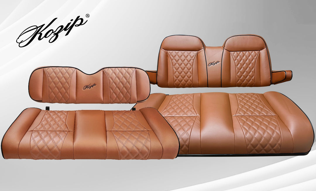 KOZIP CLUB CAR GOLF CART SEAT CUSHIONS WITH ARMREST BROWN