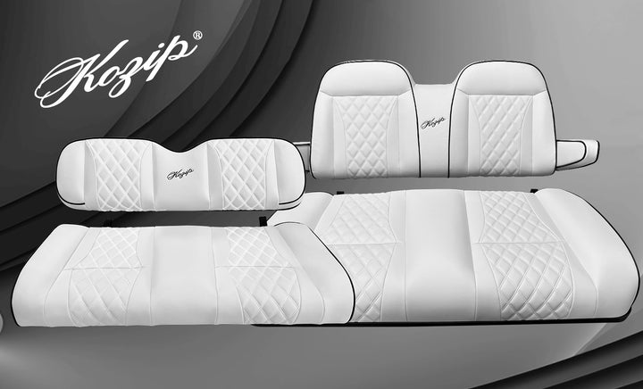 KOZIP CLUB CAR GOLF CART SEAT CUSHIONS WITH ARMREST WHITE