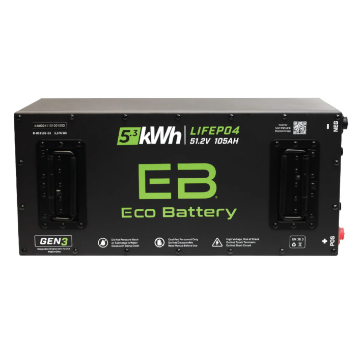 Eco Battery LIFEPO4 Lithium 48v 105ah Battery ONLY (Skinny)