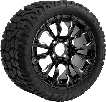 14″ Goblin Black Milled Wheel – Aluminum Alloy / STEELENG BEAST 22″x10.5″-14″ GATOR All Terrain DOT Approved