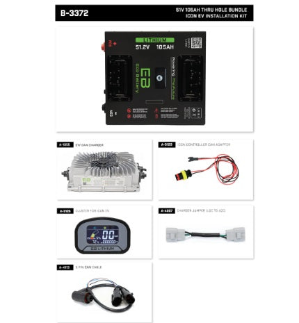 Eco Battery Icon EV LIFEPO4 Lithium 51v Bundle 2021-2023 Models with Icon Controller