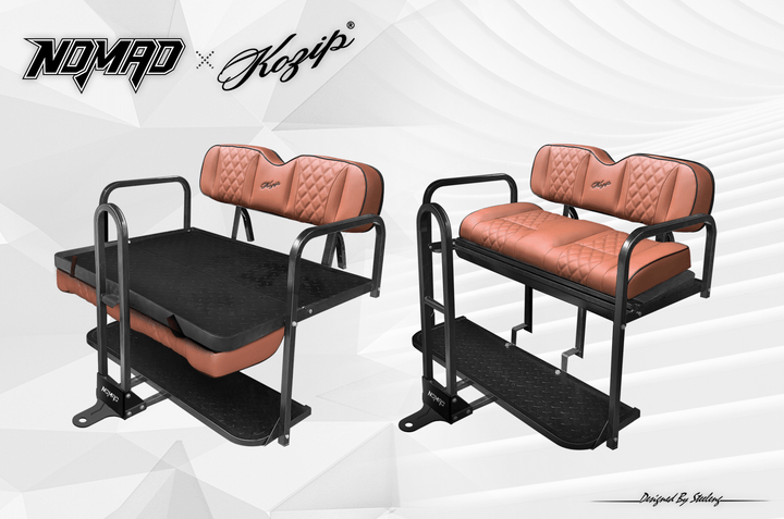 KOZIP E-Z-GO TXT / RXV GOLF CART SEAT CUSHIONS WITH ARMREST BROWN