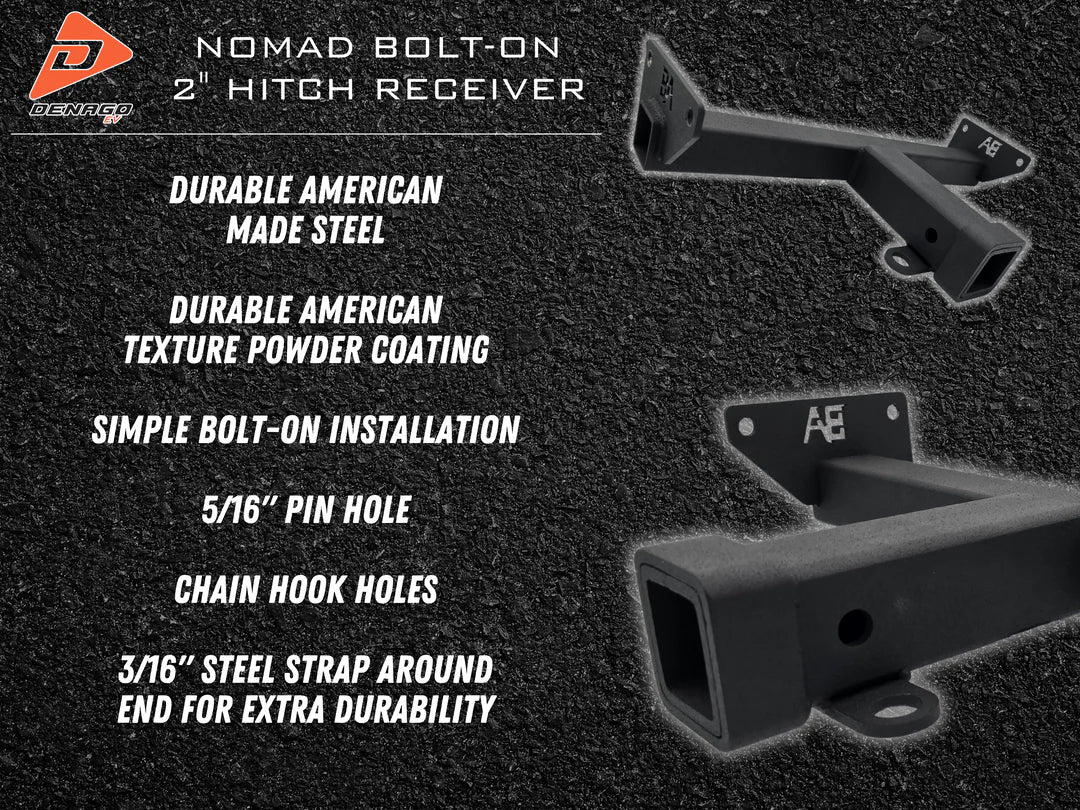 Denago 2" Hitch Receiver for Nomad and XL6 Model Golf Cart