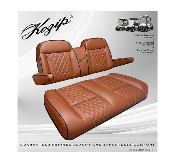 KOZIP E-Z-GO TXT GOLF CART SEAT CUSHIONS WITH ARMREST BROWN