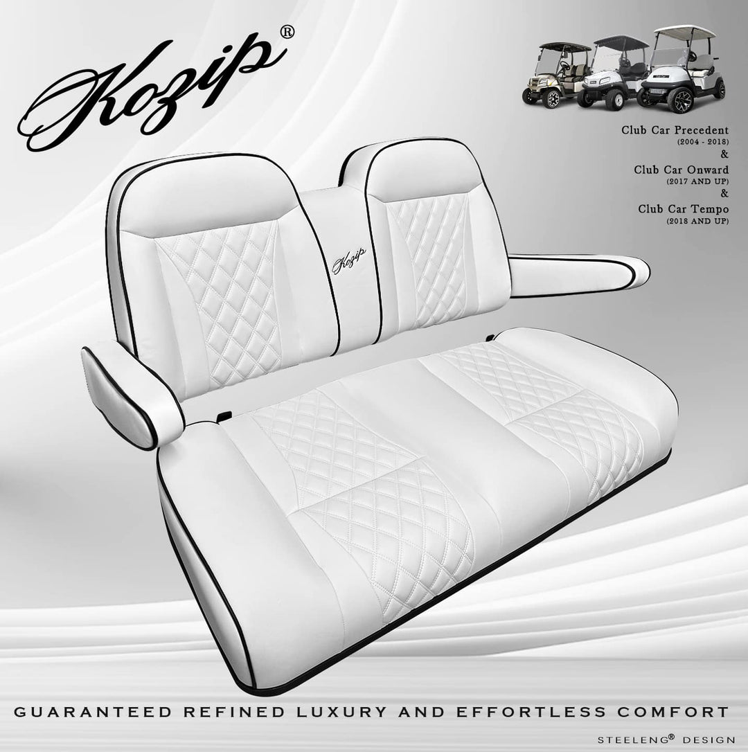 KOZIP CLUB CAR GOLF CART SEAT CUSHIONS WITH ARMREST WHITE