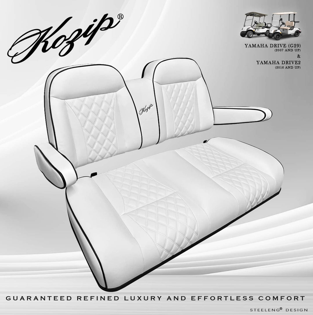 KOZIP CLUB CAR GOLF CART SEAT CUSHIONS WITH ARMREST WHITE