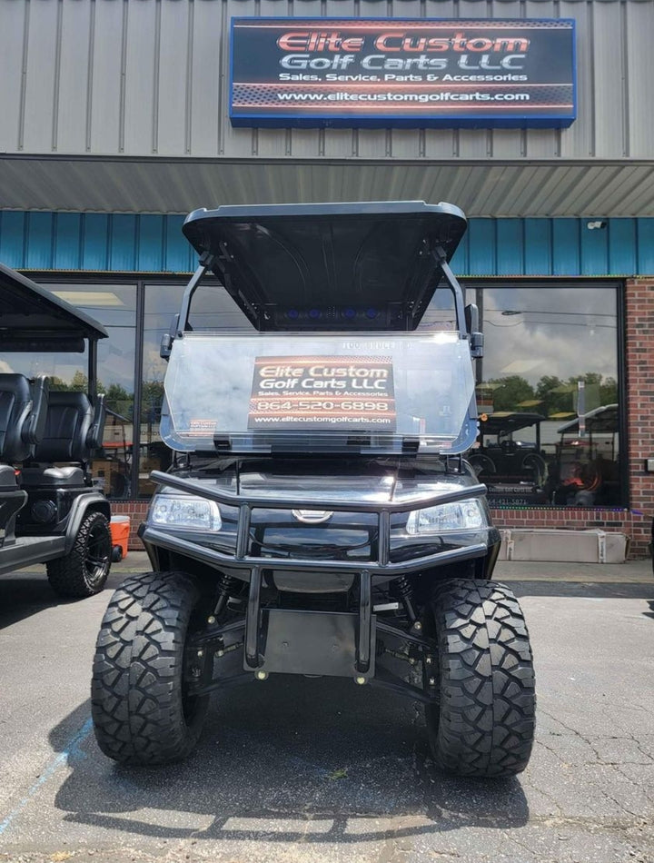 EVOLUTION EV GOLF CART ALL TERRAIN 12" LANCER MACHINED / BLACK WHEELS ON 20" STINGER TIRES (SET OF 4) optional Lugs