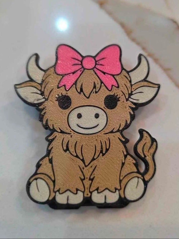 Mooie Save Your Nail Highland Cown Can Opener Key Chain
