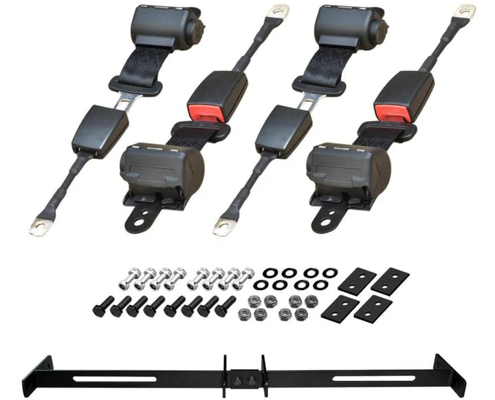 Universal Retractable Golf Cart Seat Belt Kit with Bracket 4PCS