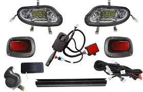 EZGO TXT 2014+ Golf Cart High Low Beam Deluxe Street Legal LED Light Kit Gas and Electric 12-48 Volts