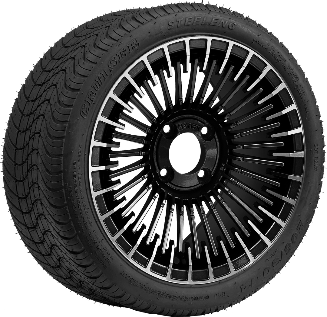 14″ Piranha Machined &amp; Black Wheel – Aluminum Alloy / STEELENG BEAST WHEELS