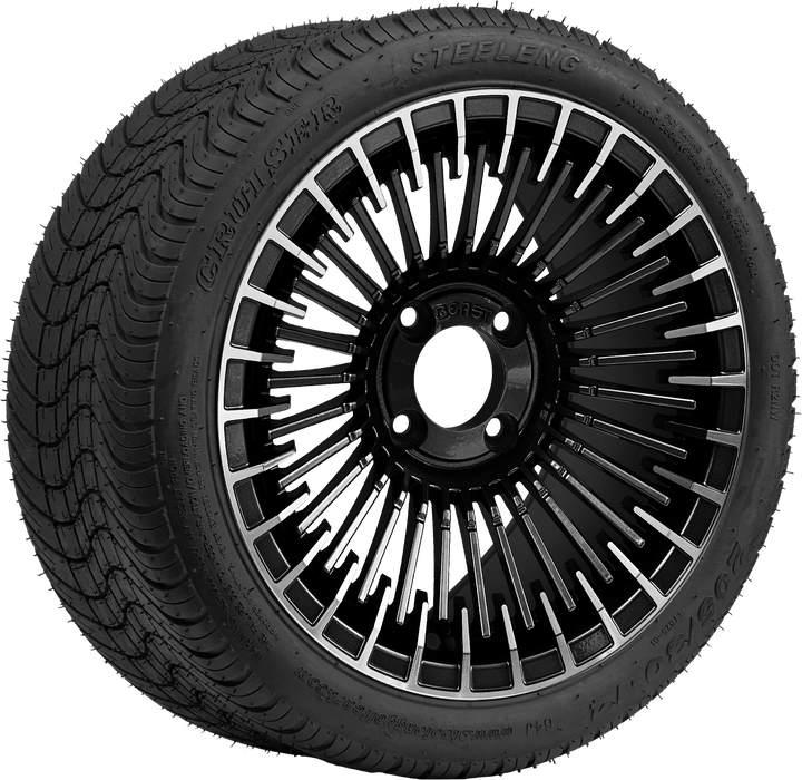 14″ Piranha Machined &amp; Black Wheel – Aluminum Alloy / STEELENG BEAST WHEELS