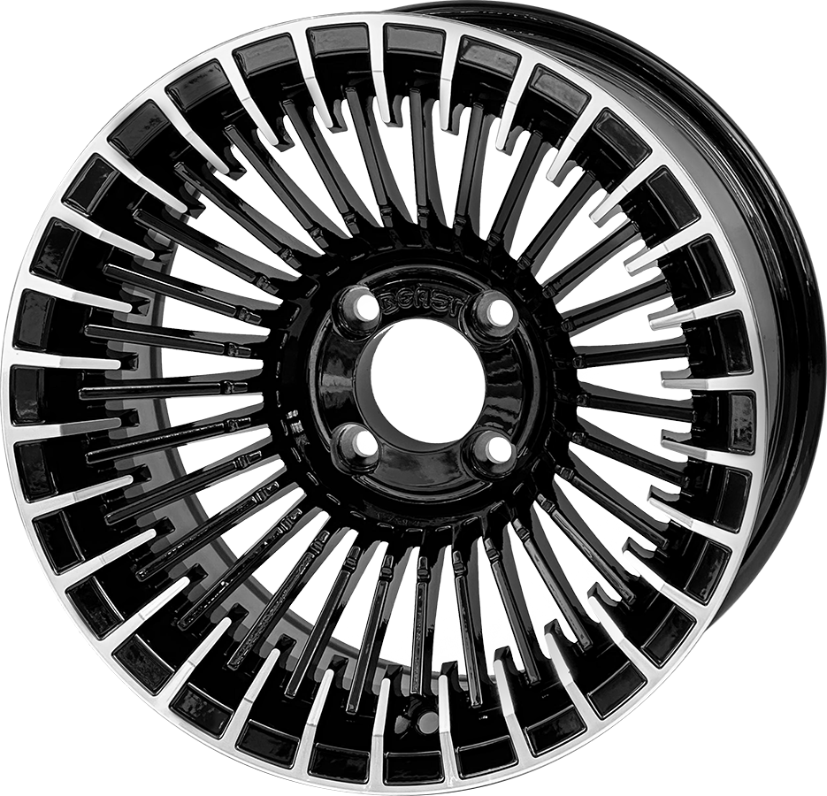 14″ Piranha Machined &amp; Black Wheel – Aluminum Alloy / STEELENG BEAST WHEELS