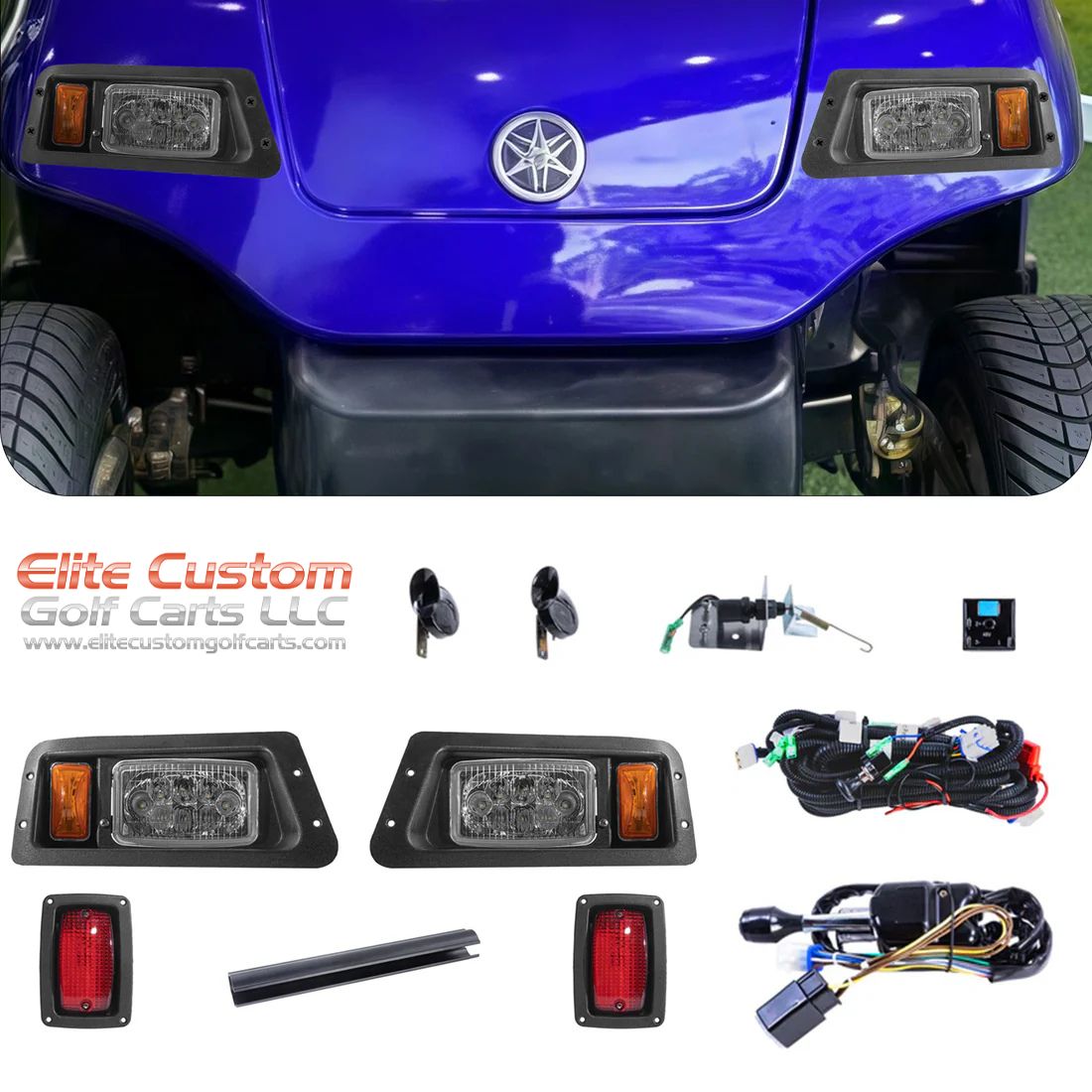 Yamaha LED lights Kit | G14, G16, G19, G22 Golf Cart LED Headlight and Tail Light Kit LED Deluxe Street Legal Light Kit