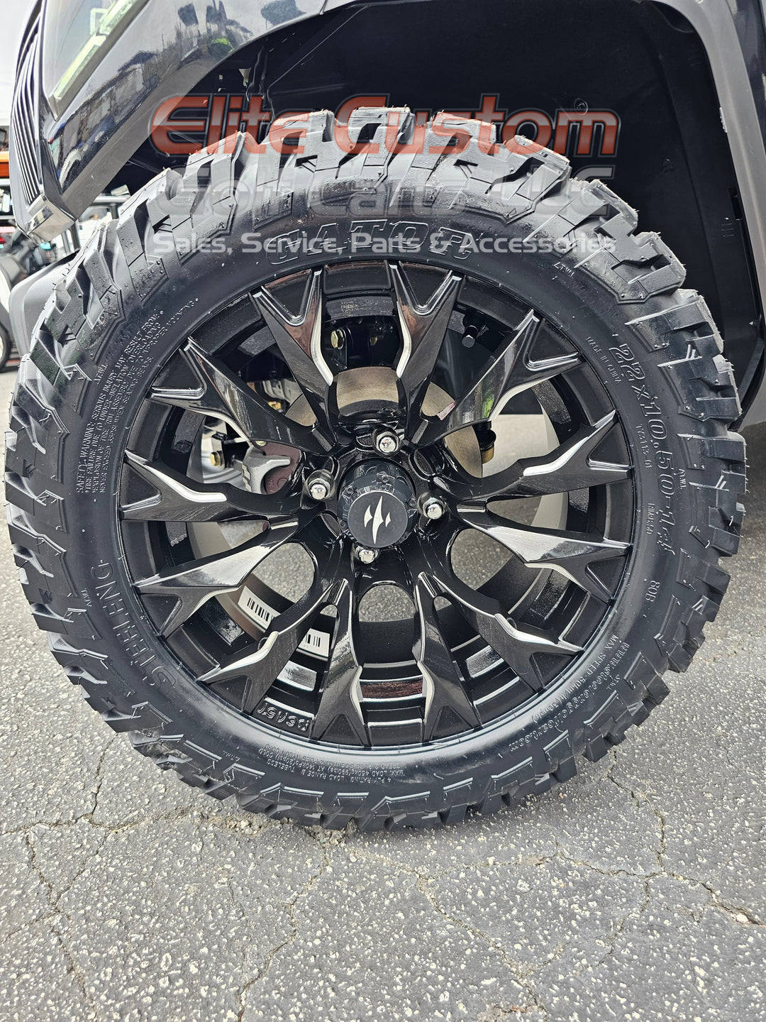 14″ Goblin Black Milled Wheel – Aluminum Alloy / STEELENG BEAST 22″x10.5″-14″ GATOR All Terrain DOT Approved
