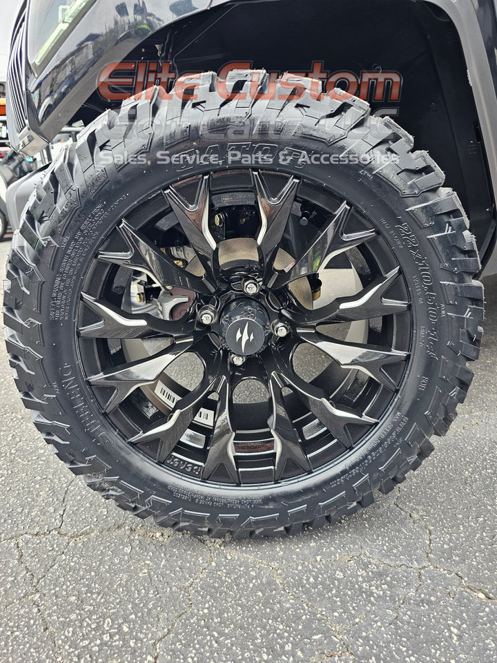 14″ Goblin Black Milled Wheel – Aluminum Alloy / STEELENG BEAST 22″x10.5″-14″ GATOR All Terrain DOT Approved