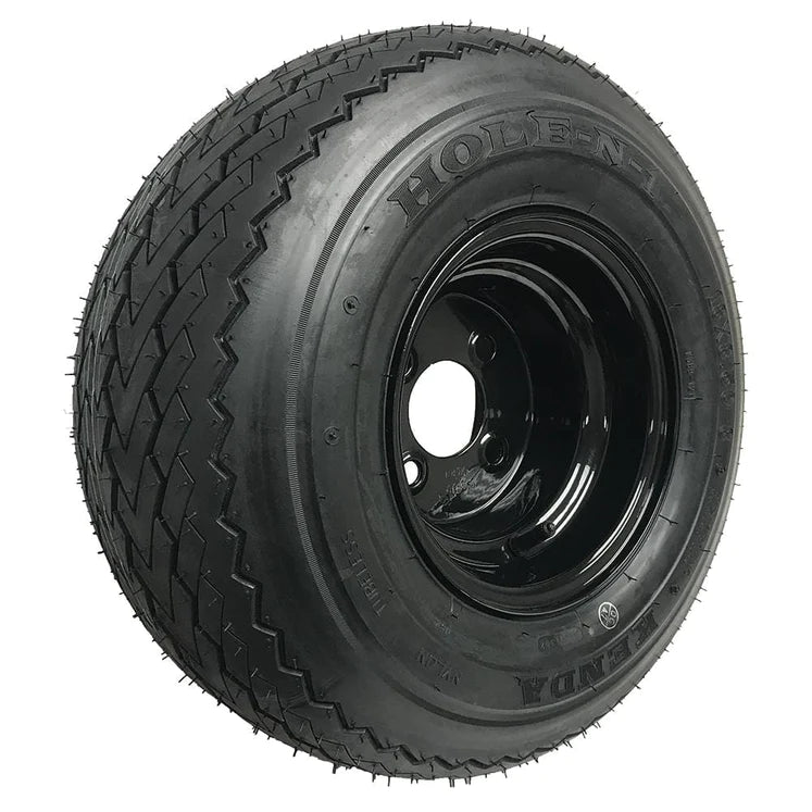 KENDA 18"x8.5"-8" GOLF CART WHEEL &amp; TIRE COMBO BLACK RIMS ( Comes mounted on the Rim )