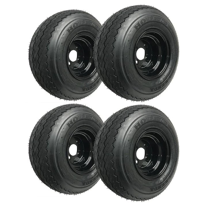 KENDA 18"x8.5"-8" GOLF CART WHEEL &amp; TIRE COMBO BLACK RIMS ( Comes mounted on the Rim )