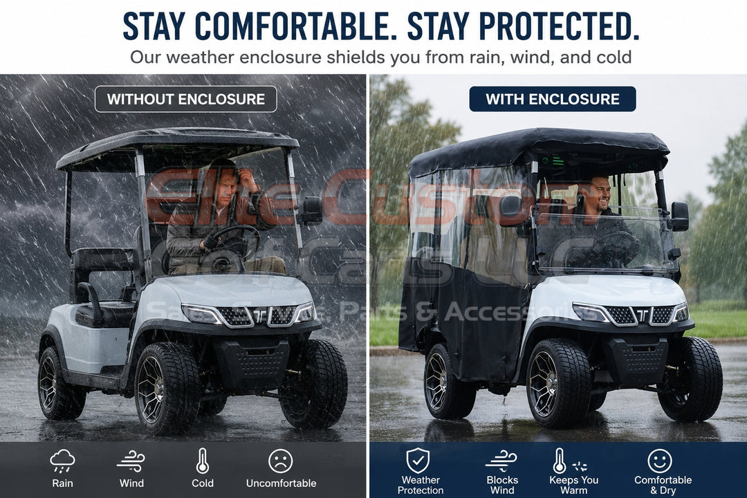 Tara Brand Golf Cart Enclosure For 4 Passenger Tara EV Golf Carts