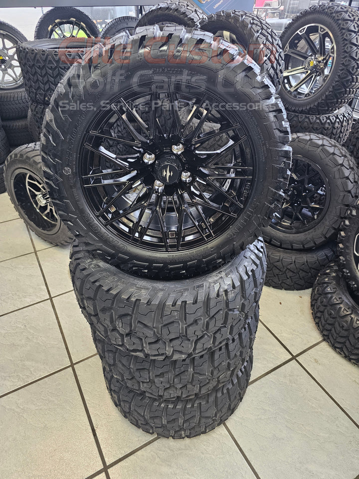 14″ Hornet Black Wheel – Aluminum Alloy / STEELENG BEAST 22″x10.5″-14″ GATOR All Terrain DOT Approved