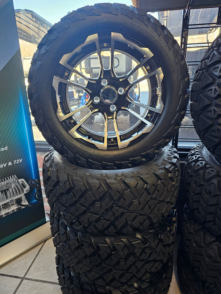 EVOLUTION FORESTER GOLF CART WHEEL ON 23x10-14 DOT TIRE (4-PLY) (2024 Style Tires)