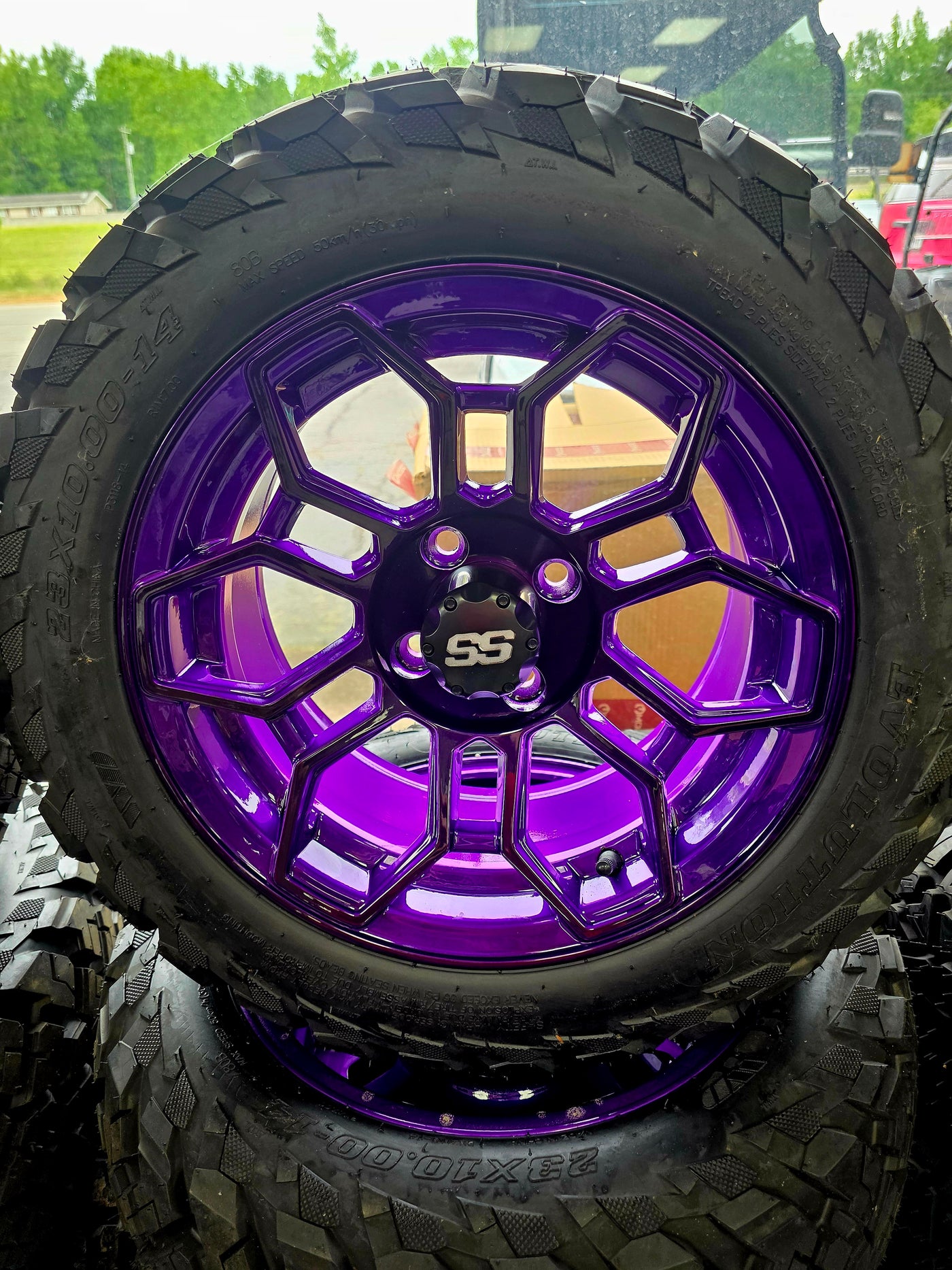 Custom Purple Golf Cart All Terrain Wheels(Set of 4)