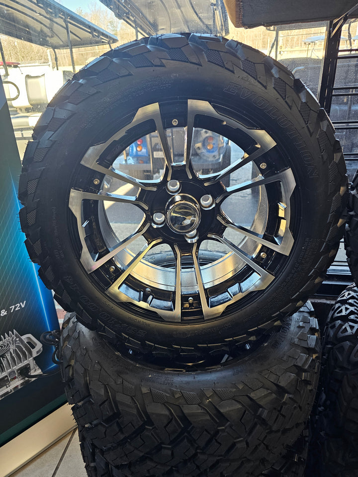 EVOLUTION FORESTER GOLF CART WHEEL ON 23x10-14 DOT TIRE (4-PLY) (2024 Style Tires)