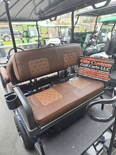 Evolution EV Golf Cart Legacy Series Premium Chocolate Brown Double Diamond Stich Seats w/Armrest fits Evolutions Classic Pro , Plus and Forester Plus