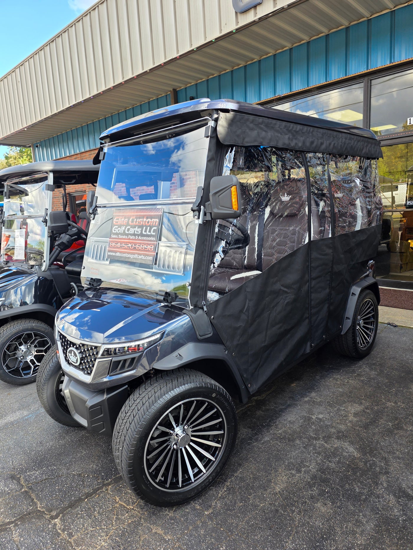Evolution D6 DMAX GT4 and XT4 4 Passenger DoorWorks Track Style Golf Cart Enclosure