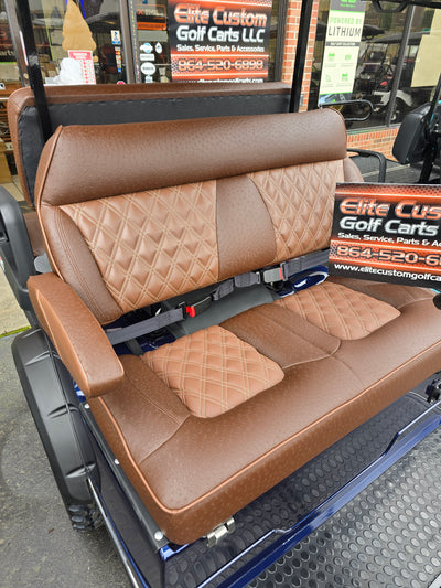 Evolution EV Golf Cart Legacy Series Premium Chocolate Brown Double Diamond Stich Seats w/Armrest fits Evolutions Classic Pro , Plus and Forester Plus