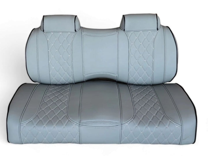 Denali Diamond Stich Seats Gray with Black Pipe Golf Cart Seats (4 Piece Cushion Set)