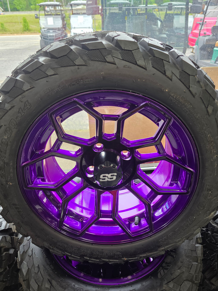Custom Purple Golf Cart All Terrain Wheels(Set of 4)