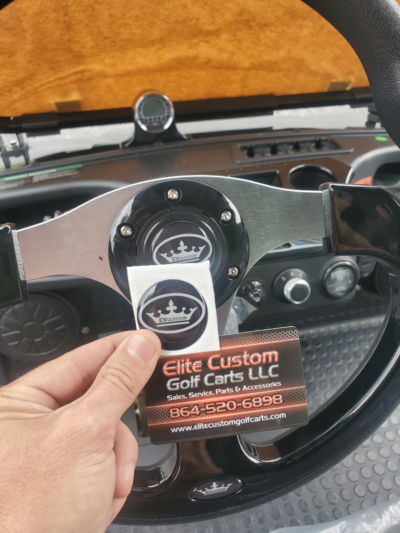 Evolution Golf Cart Steering Wheel Score Card Holder
