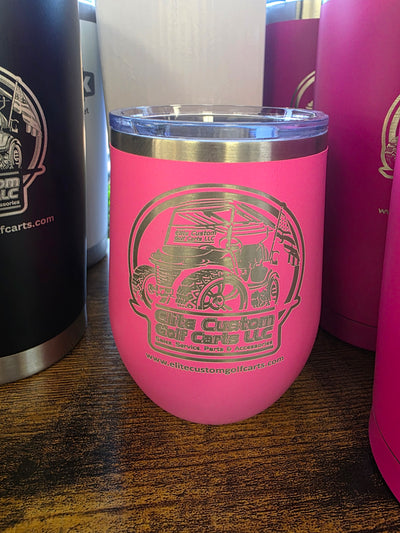 Elite Custom Golf Carts Wine Tumbler Hot Pink