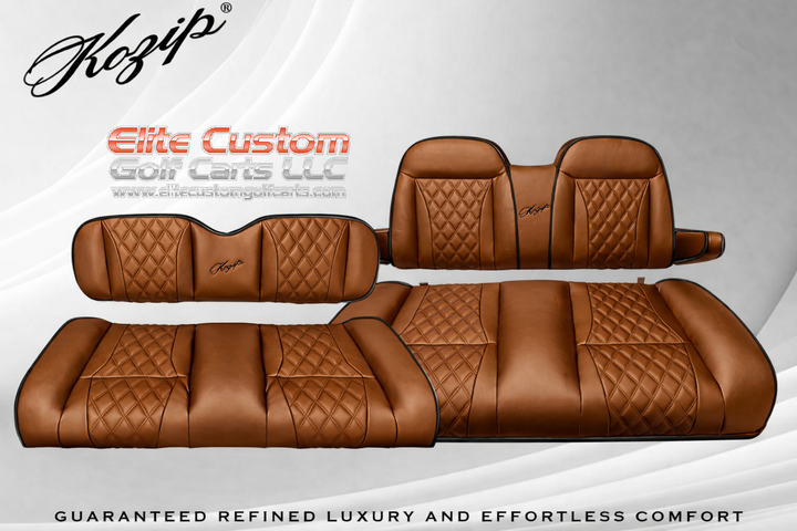 KOZIP E-Z-GO TXT GOLF CART SEAT CUSHIONS WITH ARMREST BROWN