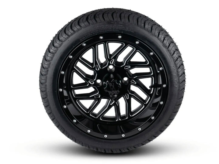 Villain Black and Milled 14" Inch Wheel on 205/40 Paramount Tire (SET OF 4)