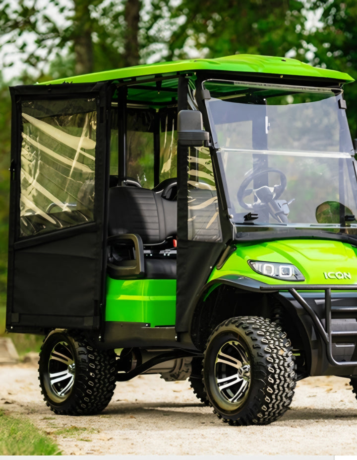 Icon I40 4 Passenger Hinged Door Golf Cart Enclosure By Doorworks Fits I40 and I40L Models Only