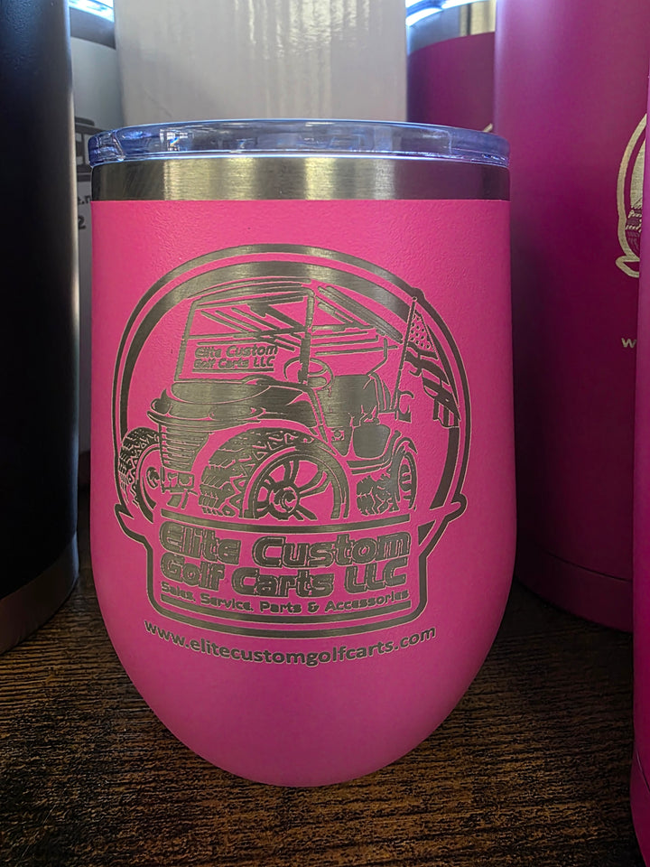 Elite Custom Golf Carts Wine Tumbler Hot Pink