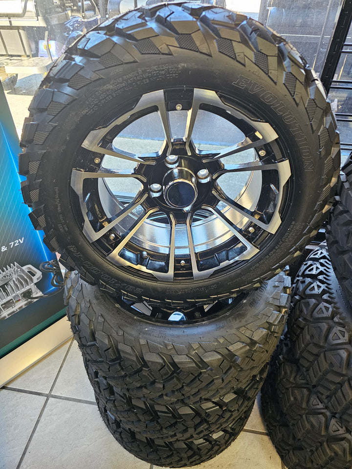 EVOLUTION FORESTER GOLF CART WHEEL ON 23x10-14 DOT TIRE (4-PLY) (2024 Style Tires)