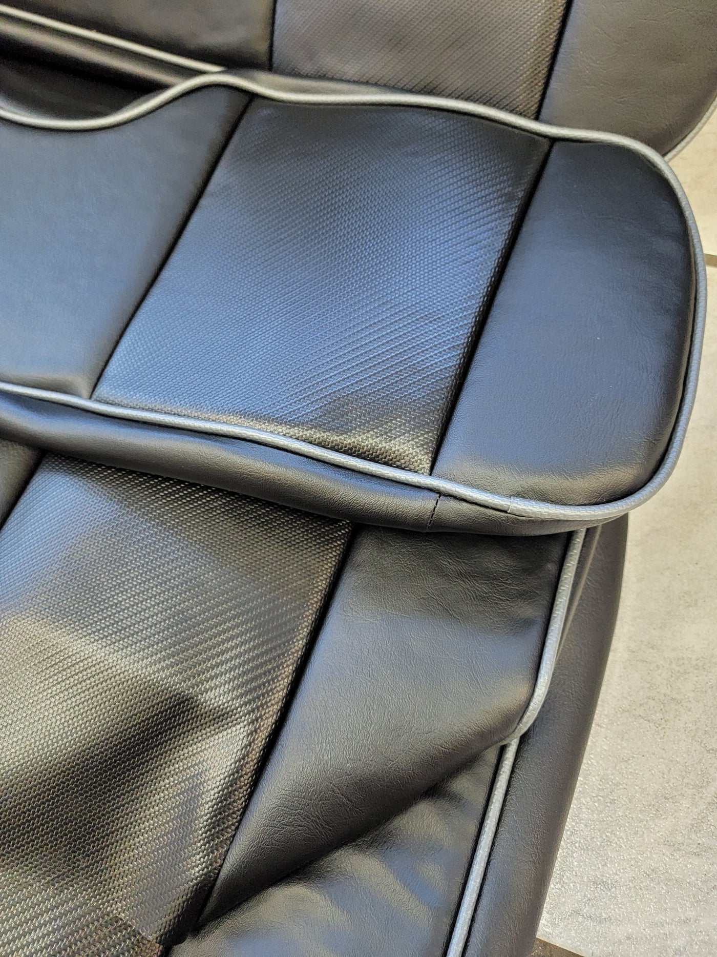 Custom Black Carbon and Black Seat Covers Ez-Go (Ezgo) Txt/Rxv 1996-Current) or Club Car DS (2000-2013) Includes Both Front Rear Seat Covers