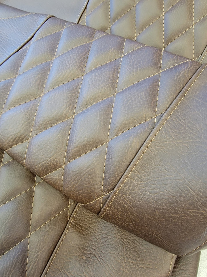 Custom Diamond Stich Brown Seat Covers Icon EV Golf Carts