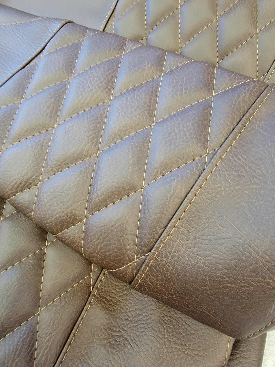 Bintelli Golf Cart Custom Diamond Stich Brown Seat Covers