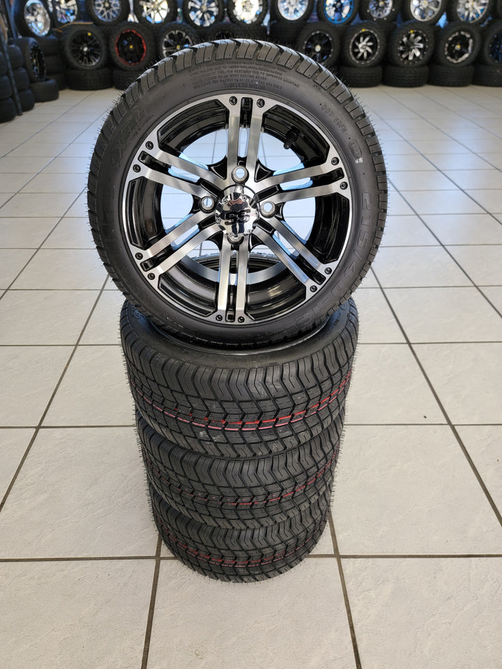 GOLF CART 12" TERMINATOR WHEELS ON l LOW PROFILE TIRES (SET OF 4) optional Lugs
