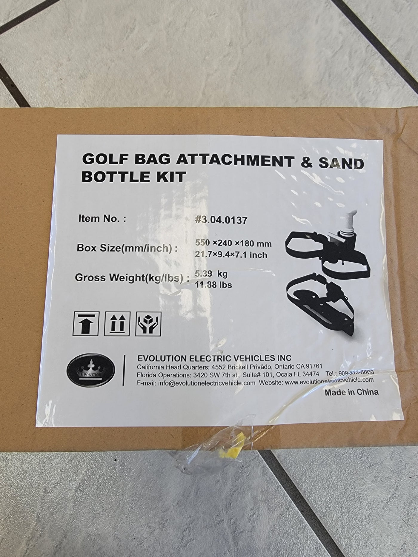 Evolution Golf Cart Golf Bag Attachment with Sand Bottle