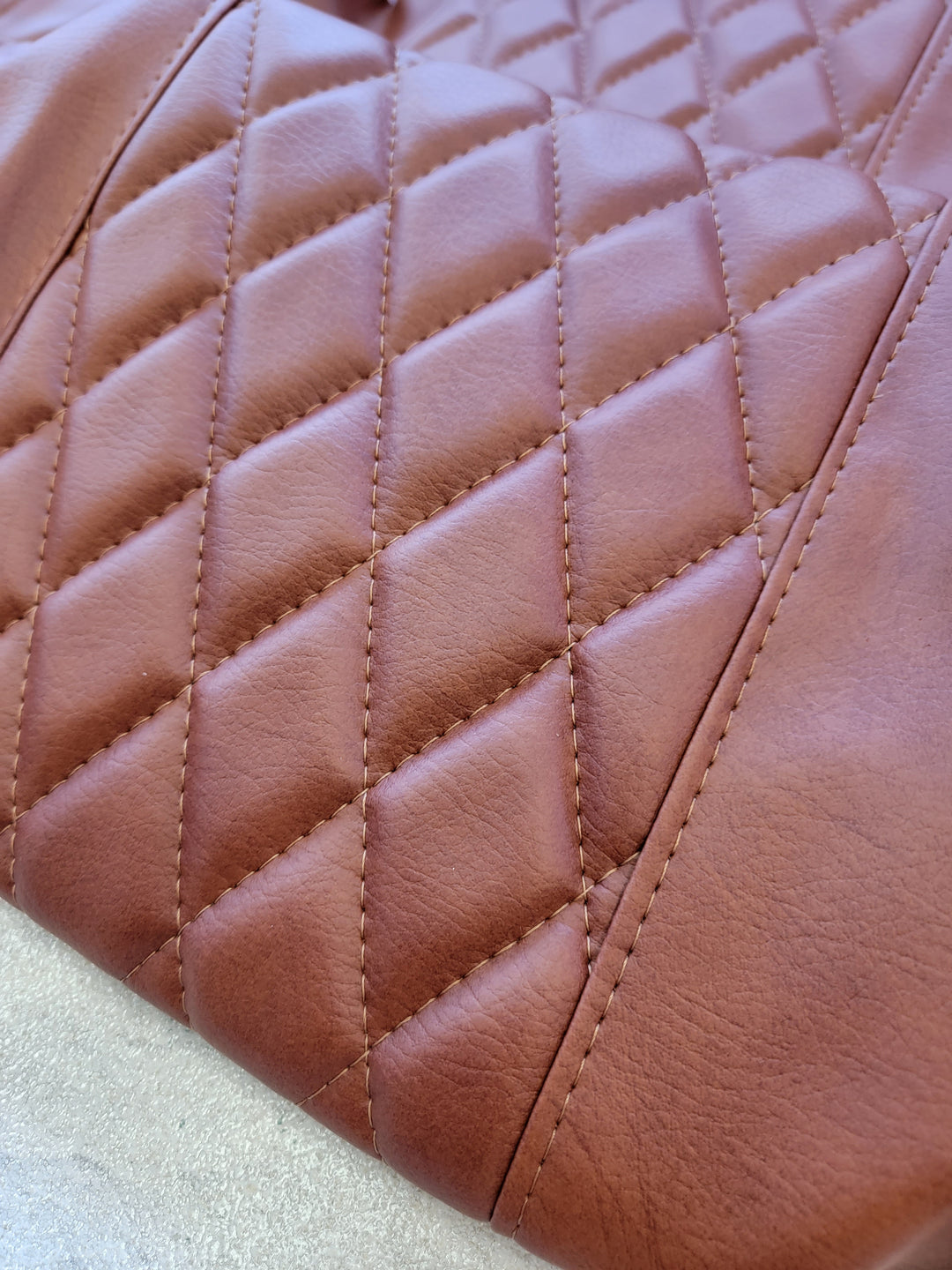Evolution EV Golf Cart Custom Diamond Stich Seat Covers Saddle Brown fits Evolutions Classic Pro &amp; Plus, Carrier &amp; Forester Models