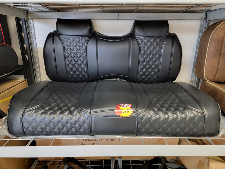 Denali Diamond Stich Seats Black with Black pipe fits (Ezgo) Txt &amp; Rxv Golf Carts