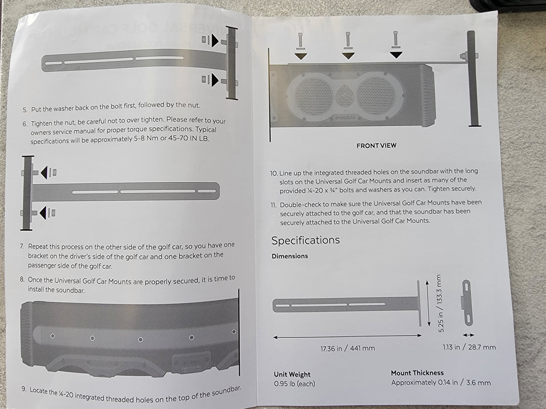 Soundbar Mounting Bracket V4 T Bracket for Ecoxgear or Bazooka Sound Bars